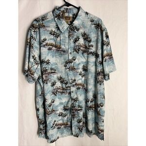 The Foundry Men's 100% Rayon Short Sleeve Button Front Tropical Shirt Size 2XL